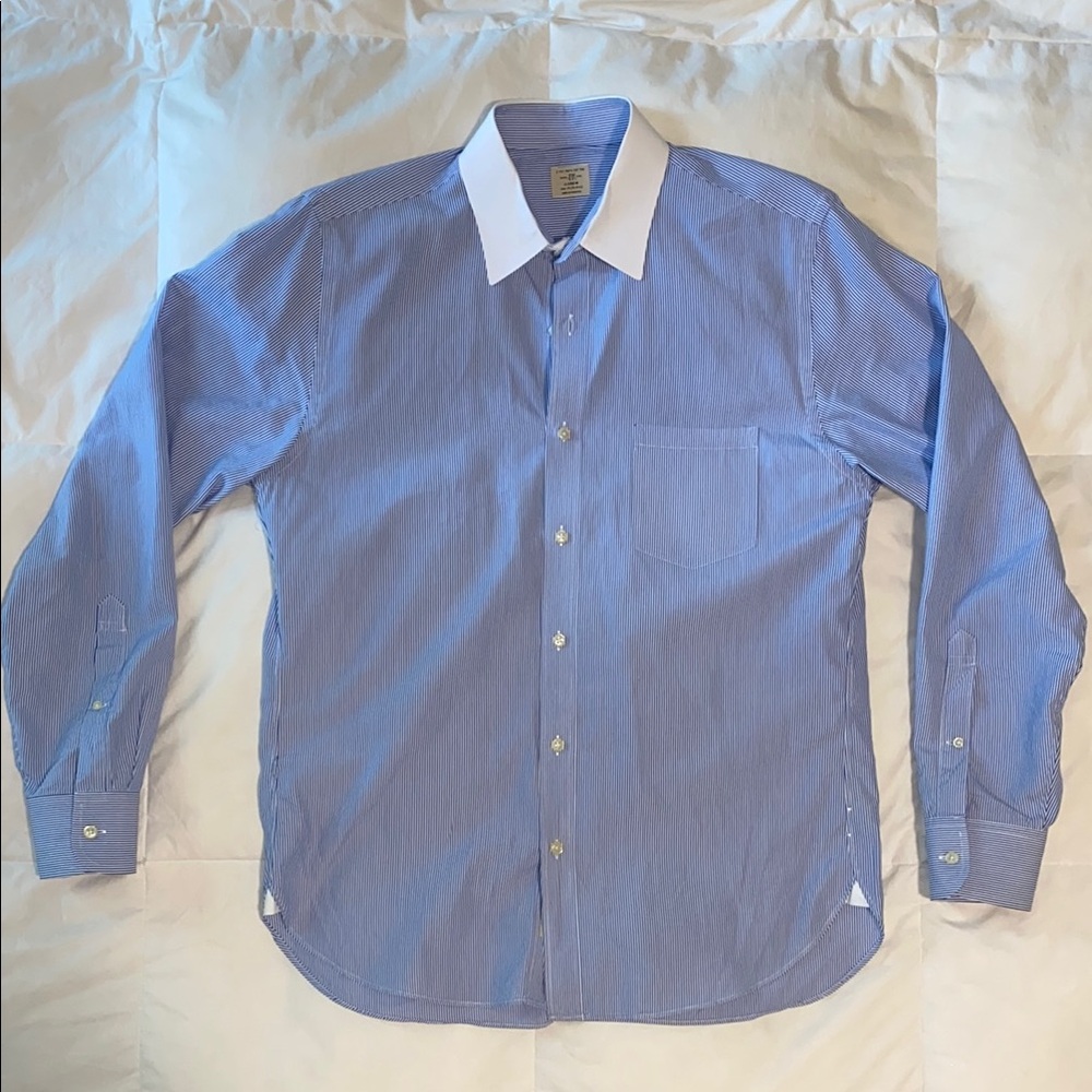 J. Crew Blue and White Dress Shirt Classic Design